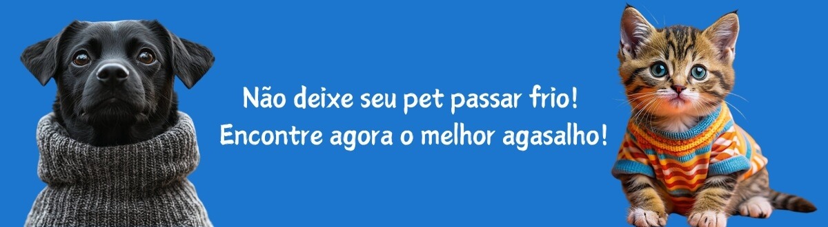 Cachorro e gato protegidos do frio com roupas térmicas para pets.